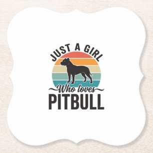 Nur ein Mädchen, das Pitbull Vintage-Hundedesign l Untersetzer