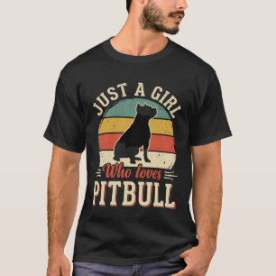 Nur ein Mädchen das Pitbull Vintage liebt T-Shirt
