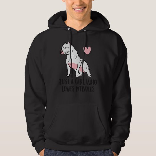 Nur ein Mädchen, das Pitbullen 165 Lieben Hoodie (Vorderseite)