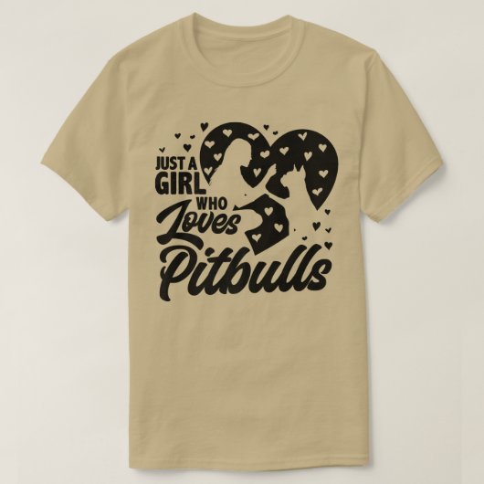 Nur ein Mädchen, das Pitbullen Lieben, Ladys Dog L T-Shirt (Design vorne)