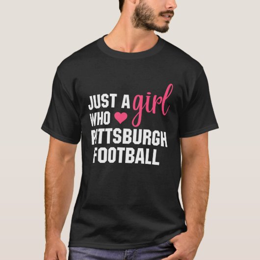 Nur ein Mädchen, das Pittsburgh Football Lieben T-Shirt (Vorderseite)