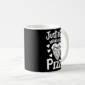 Nur ein Mädchen, das Pizza Lieben Kaffeetasse (VorderseiteRechts)