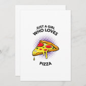 Nur ein Mädchen, das Pizza-Lieben mit lustigen ita (Vorne/Hinten)