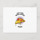Nur ein Mädchen, das Pizza-Lieben mit lustigen ita Ankündigungspostkarte (Vorderseite)