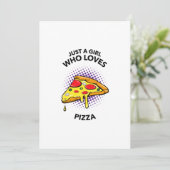 Nur ein Mädchen, das Pizza-Lieben mit lustigen ita Dankeskarte (Stehend Vorderseite)
