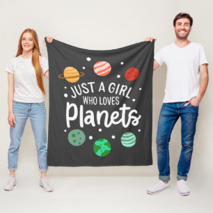 Nur ein Mädchen, das Planeten Außerirdischer Raum Fleecedecke