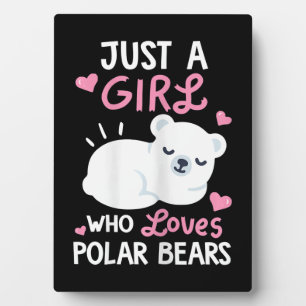 Nur ein Mädchen, das Polar Bears Animal Liebe Fotoplatte