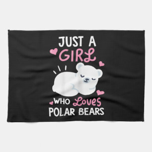 Nur ein Mädchen, das Polar Bears Animal Liebe Geschirrtuch