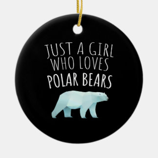 Nur ein Mädchen, das Polar Bears Animal Liebe Keramik Ornament