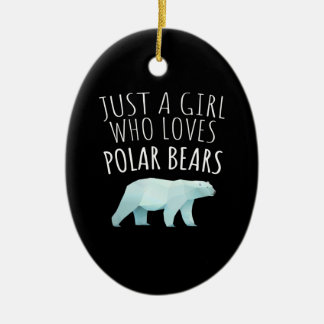 Nur ein Mädchen, das Polar Bears Animal Liebe Keramik Ornament