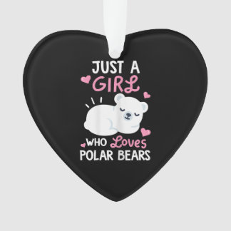 Nur ein Mädchen, das Polar Bears Animal Liebe Ornament