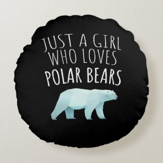 Nur ein Mädchen, das Polar Bears Animal Liebe Rundes Kissen
