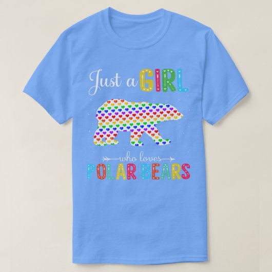 Nur ein Mädchen, das Polar Bears Liebe Pattern Pol T-Shirt (Design vorne)