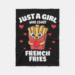 Nur ein Mädchen, das Pommes Frites liebt, Pommes F Fleecedecke
