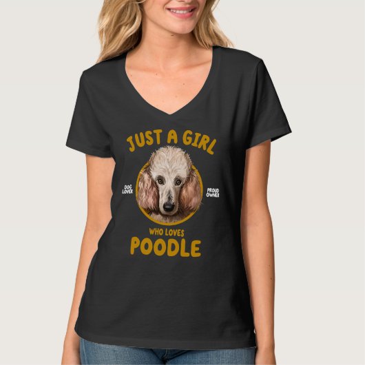 Nur ein Mädchen, das Poodle Liebe Hund Lover T-Shirt (Vorderseite)