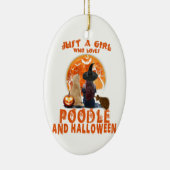 Nur ein Mädchen, das Poodle und Halloween Liebe Keramik Ornament (Rechts)