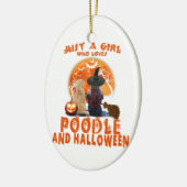 Nur ein Mädchen, das Poodle und Halloween Liebe Keramik Ornament (Links)