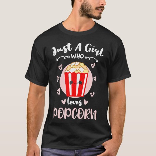 Nur ein Mädchen, das Popcorn Lieben T-Shirt (Vorderseite)