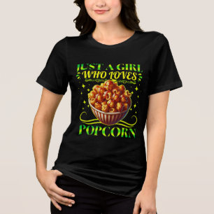 nur ein Mädchen, das Popcorn liebt Tri-Blend Shirt