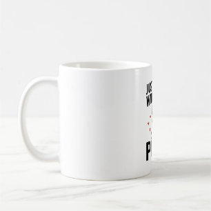 Nur ein Mädchen, das Pug-Hunde im Vintage-Stil lie Kaffeetasse