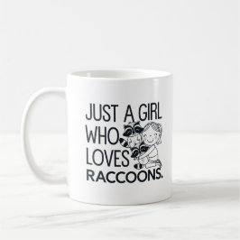 nur ein Mädchen, das Raccoons Liebe, lustiges Desi Kaffeetasse