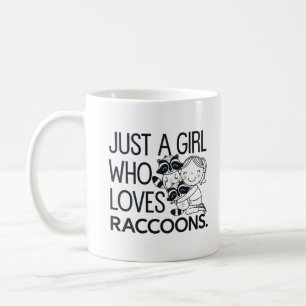 nur ein Mädchen, das Raccoons Liebe, lustiges Desi Kaffeetasse
