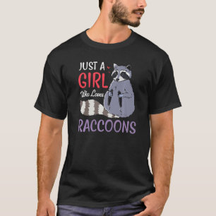Nur ein Mädchen, das Raccoons Lieben, die Panda Gi T-Shirt