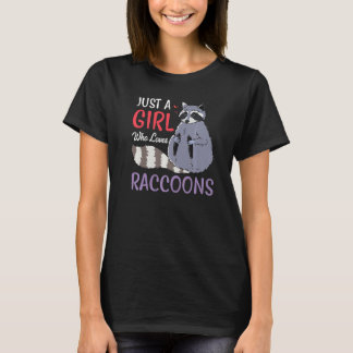 Nur ein Mädchen, das Raccoons Lieben, die Panda Gi T-Shirt