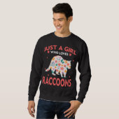 Nur ein Mädchen, das Raccoons Lieben Tierfreunde f Sweatshirt (Vorne ganz)