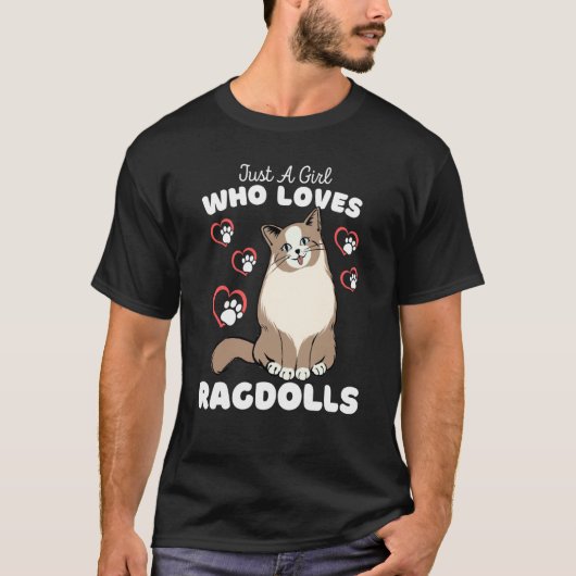 Nur ein Mädchen, das Ragdolls Lieben Niedliche Kit T-Shirt (Vorderseite)