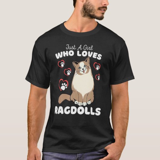 Nur ein Mädchen, das Ragdolls Lieben Niedliche Kit T-Shirt (Vorderseite)