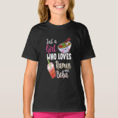 Nur ein Mädchen, das Ramen und Boba Anime-Blase Li T-Shirt (Vorderseite)