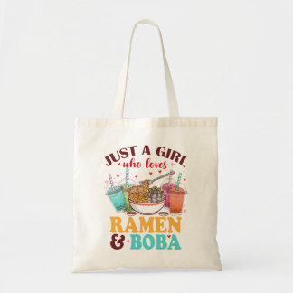 Nur ein Mädchen, das Ramen und Boba Anime Kawaii L Tragetasche