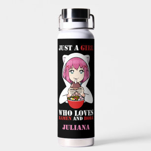 Nur ein Mädchen das Ramen und Boba liebt Trinkflasche