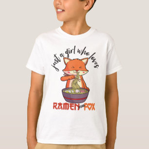 Nur ein Mädchen, das Ramen und Fox Lieben T-Shirt