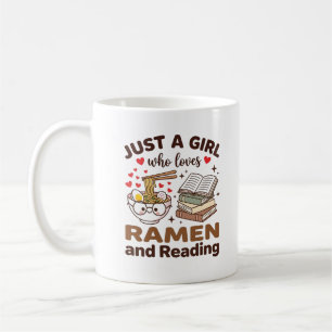 Nur ein Mädchen, das Ramen und Lesen liebt, Leser  Kaffeetasse