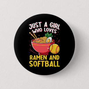 Nur ein Mädchen, das Ramen und Softll-Liebhaber-Ge Button