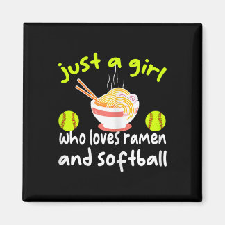 Nur ein Mädchen, das Ramen und Softll lustig Softl Magnet