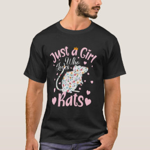 Nur ein Mädchen, das Ratten Frauen Mädchen Floral T-Shirt