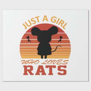 Nur ein Mädchen, das Ratten liebt Geschenkpapier