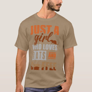 Nur ein Mädchen, das Ratten und Kaffee Premium Lie T-Shirt