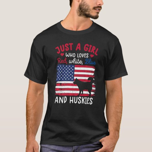 Nur ein Mädchen, das Red White Blue Sibirien Husk  T-Shirt (Vorderseite)