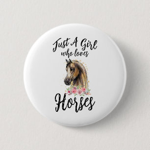 Nur ein Mädchen, das Reitsport Liebe Race Race Rac Button