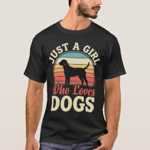 Nur ein Mädchen, das Retro-Hunde liebt T-Shirt