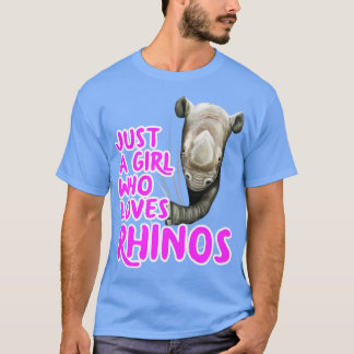 Nur ein Mädchen, das Rhinos Lieben T-Shirt