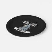 Nur ein Mädchen, das Rhinos Niedlich Rhinoceros Pappteller (Schrägansicht)