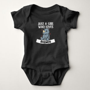 Nur ein Mädchen, das Rhinos niedliche Nashörner Baby Strampler