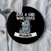 Nur ein Mädchen, das Rhinos Niedliche Rhinozeros L Button (Beispiel)