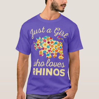 Nur ein Mädchen, das Rhinos Rhinoceros Horn Safar T-Shirt