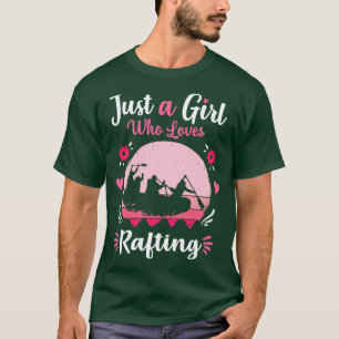 Nur ein Mädchen, das rosa Retro-Vintage-Rafting li T-Shirt